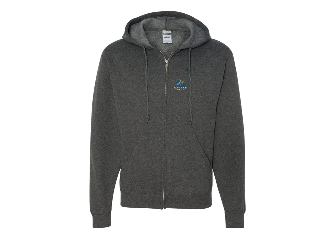 Men's UMKC Kangaroos JERZEES NuBlend Full-Zip Hooded Sweatshirt