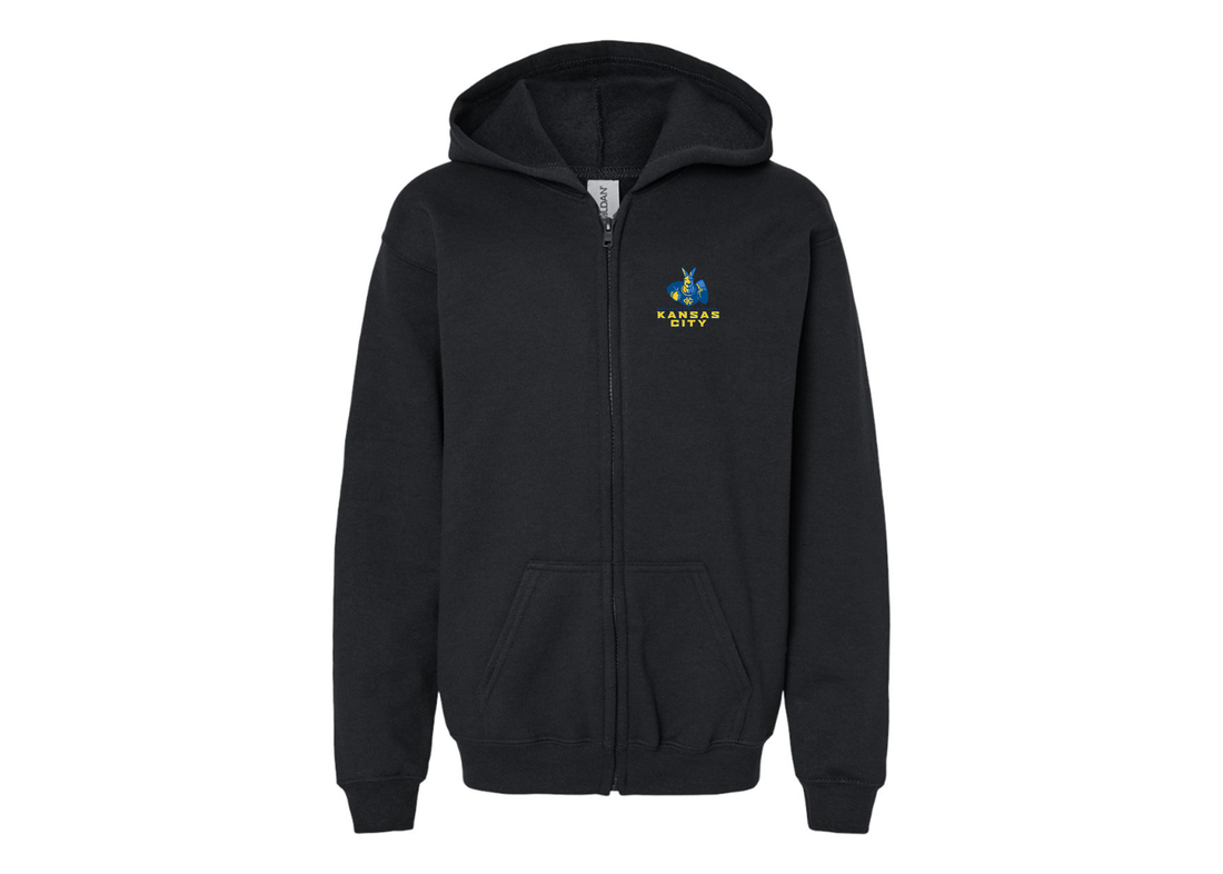 Gildan Heavy Blend Youth UMKC Kangaroos Full Zip Hooded Sweatshirt