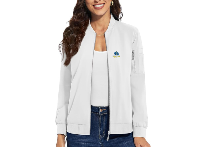 Women's UMKC Kangaroos Premium Bomber Jacket with Polished Detailing and Functional Sleeve Pocket Modern Luxury Outerwear