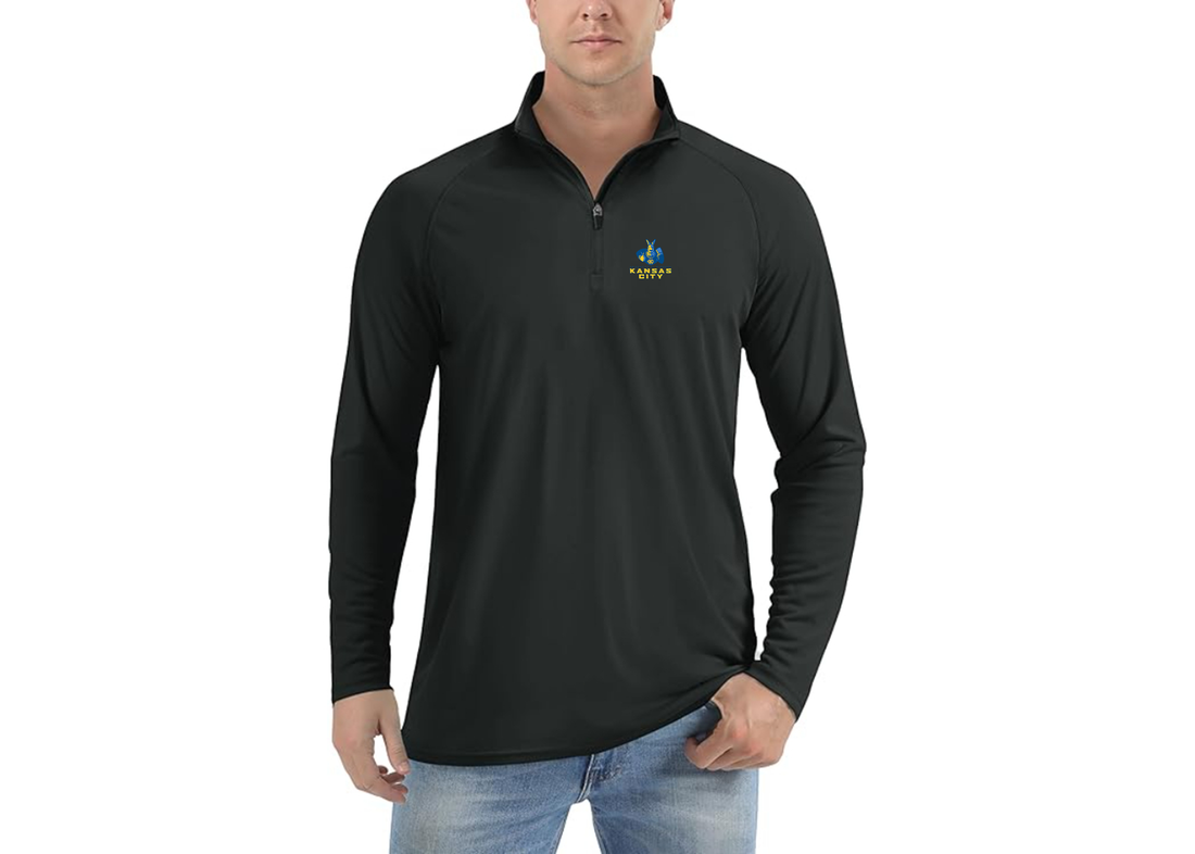 Men's UMKC Kangaroos Lightweight Quarter-Zip Athletic Shirt Long Sleeve Performance Wear